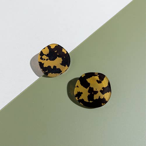 Organic Statement Studs - Tortoise Shell - Gateway Gifts