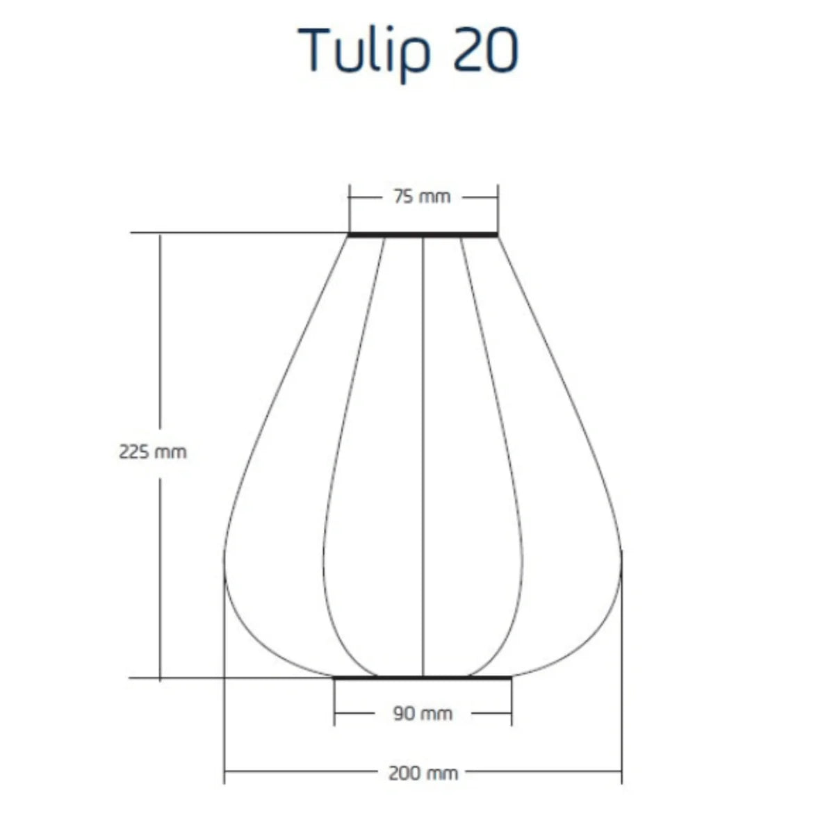 Lumiz Solar Lantern - Tulip - 20cm - Grey/Blue