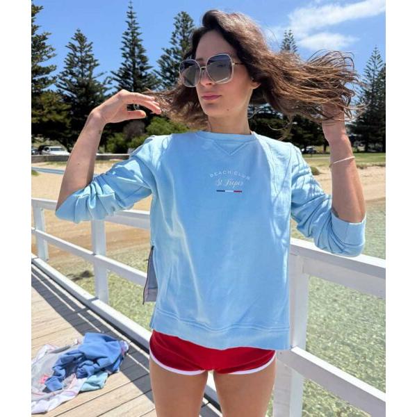 St Tropez Sweat - Baby Blue / White