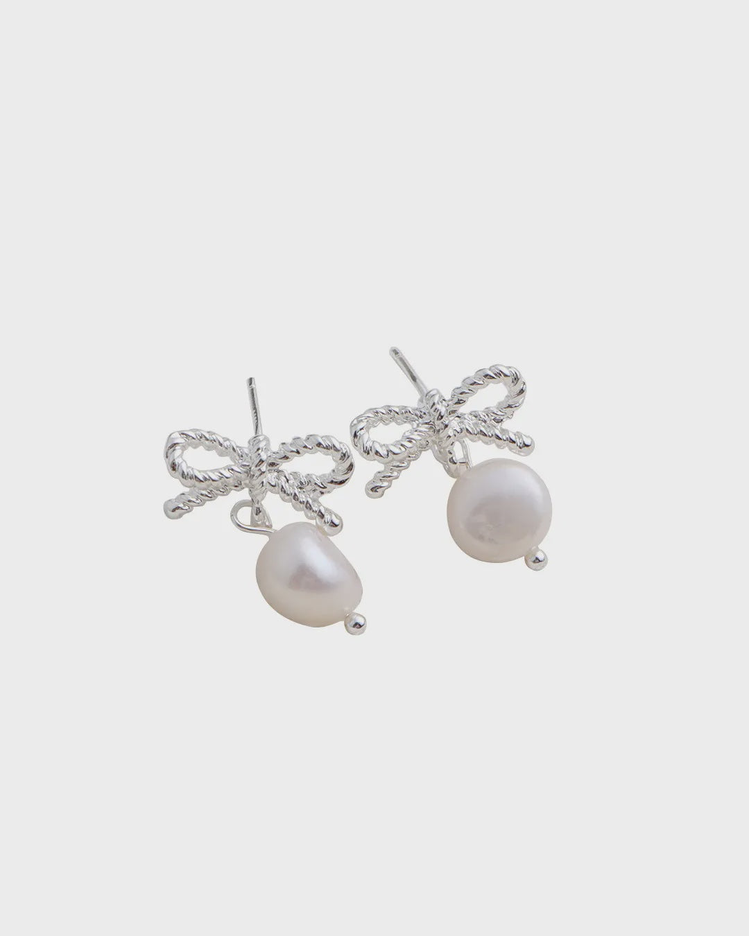 Bow Earrings Silver