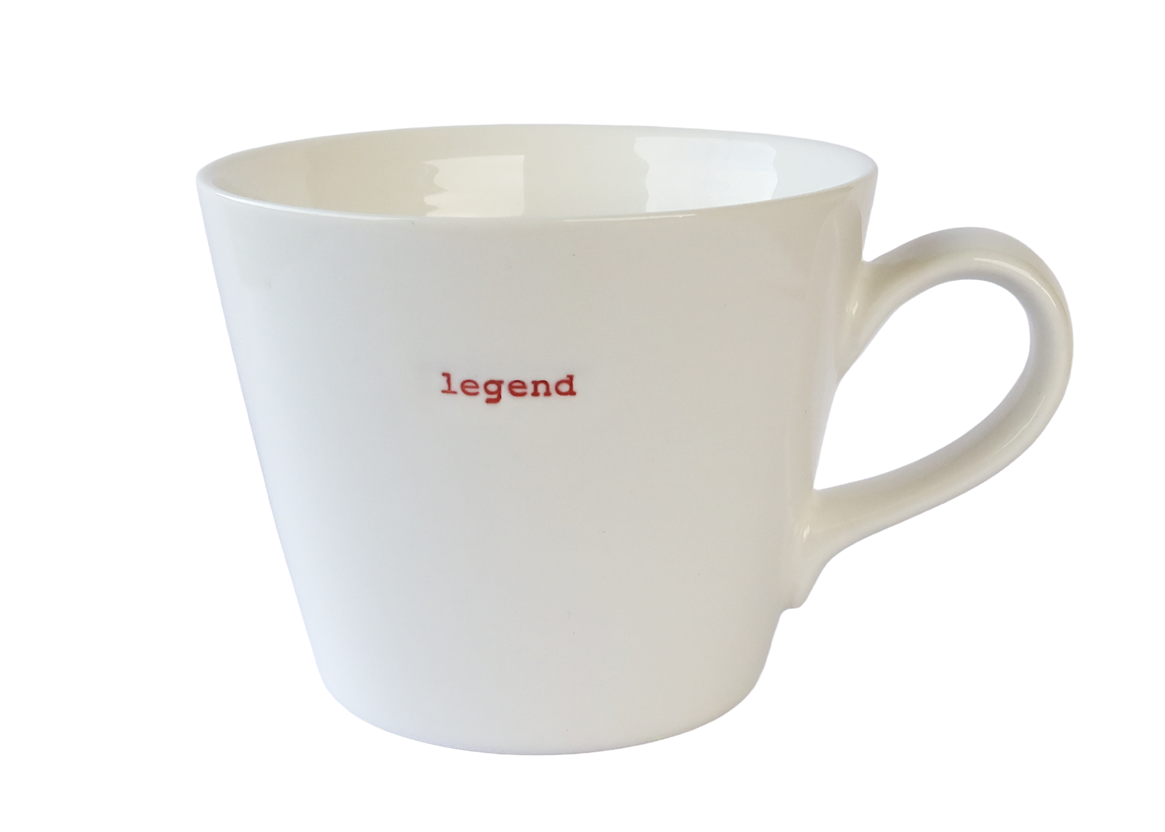 KBJ Word Bucket Mug - Legend (Hand Embossed Red Text)