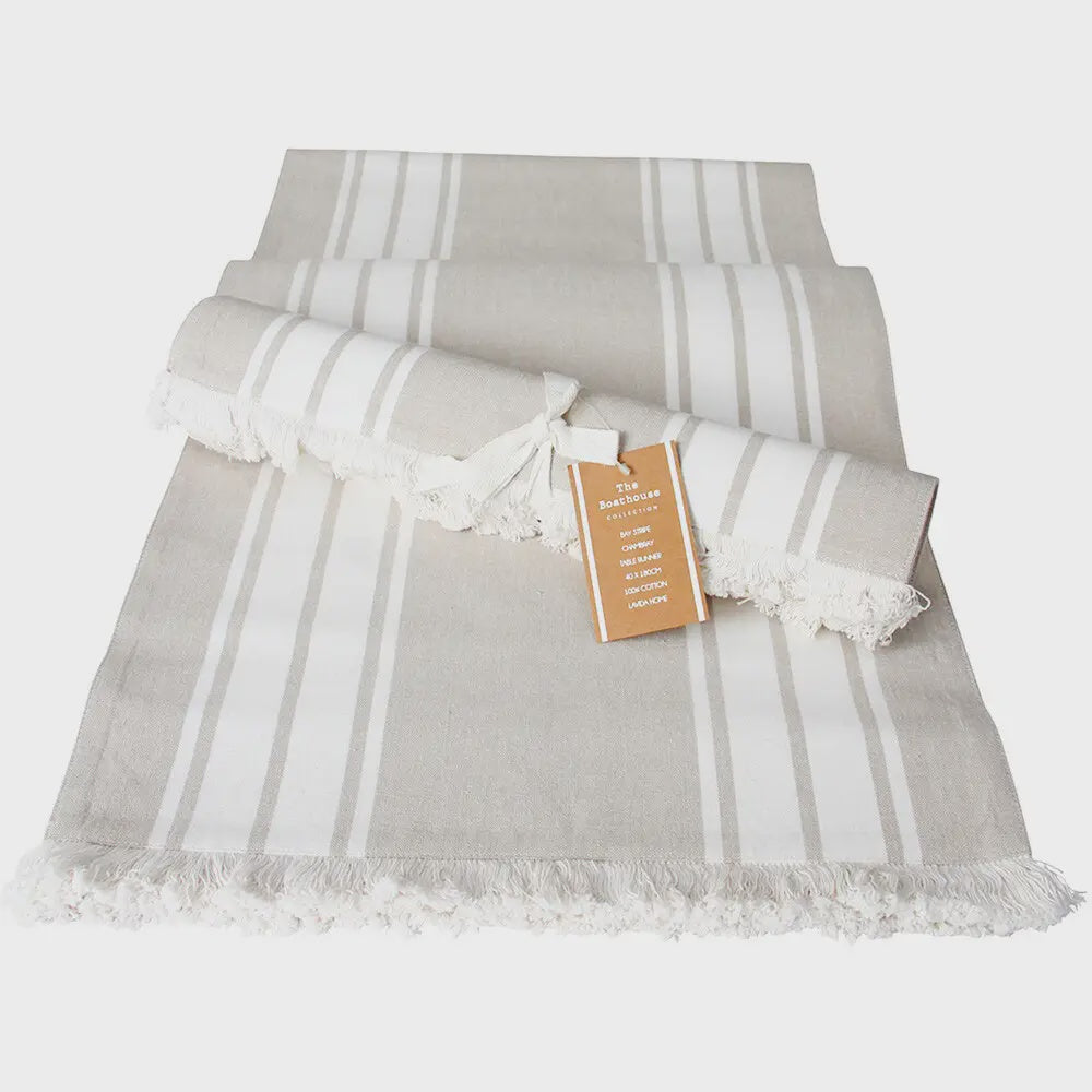 Natural Stripe Table Runner - Gateway Gifts