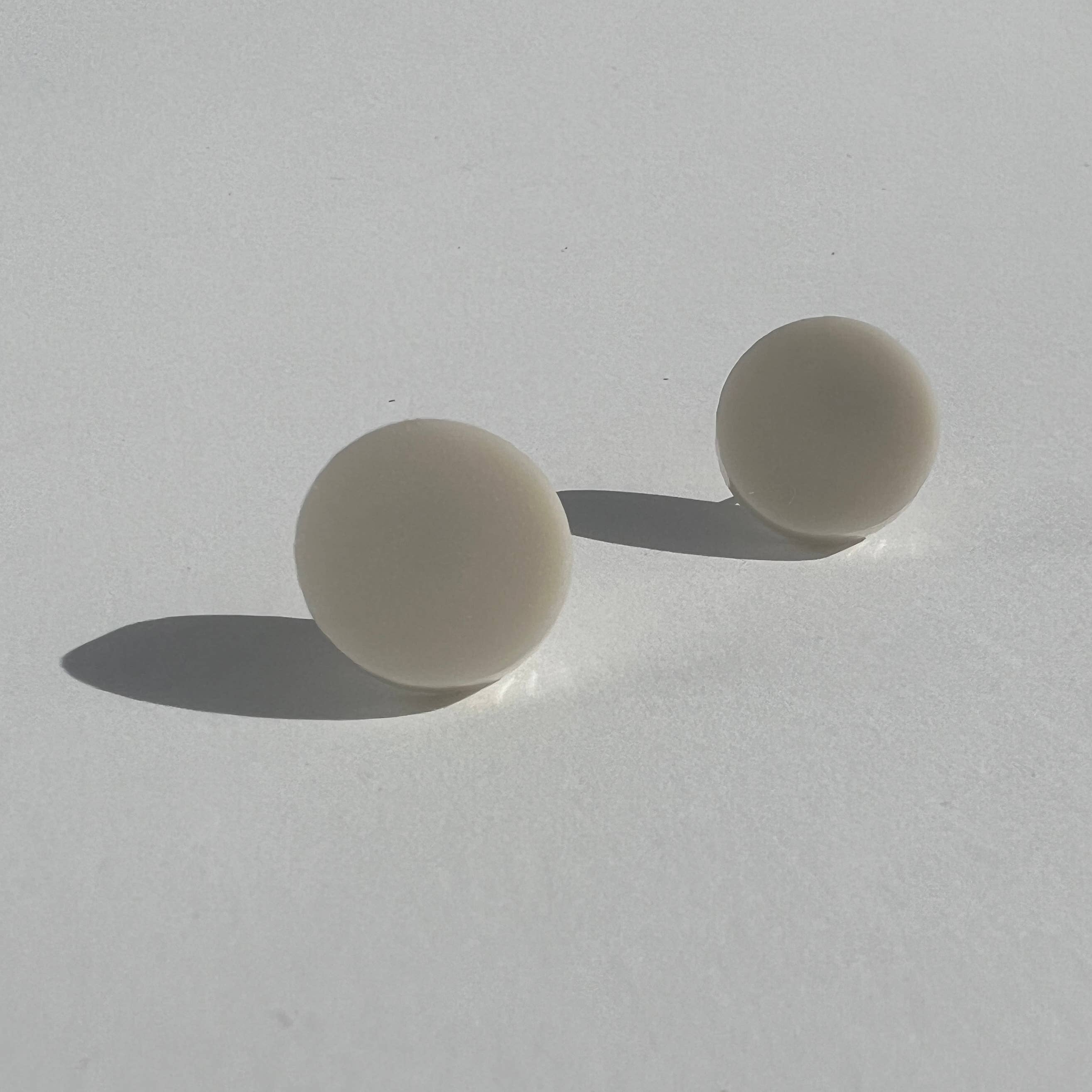 Beige Round Stud Earrings - 15mm - Gateway Gifts
