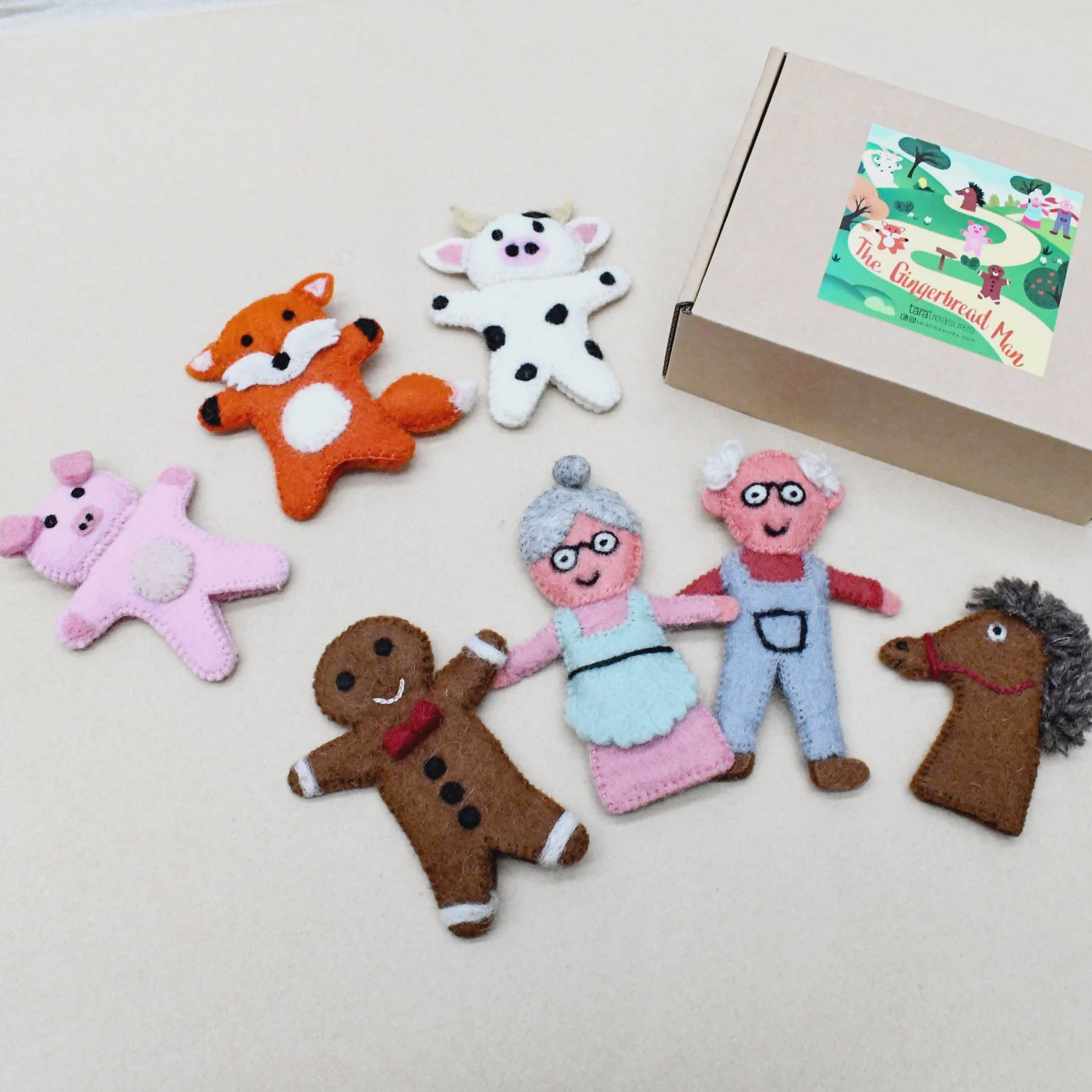 Gingerbread Man Finger Puppet Set