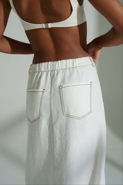 Jax LInen Skirt Ivory - Gateway Gifts