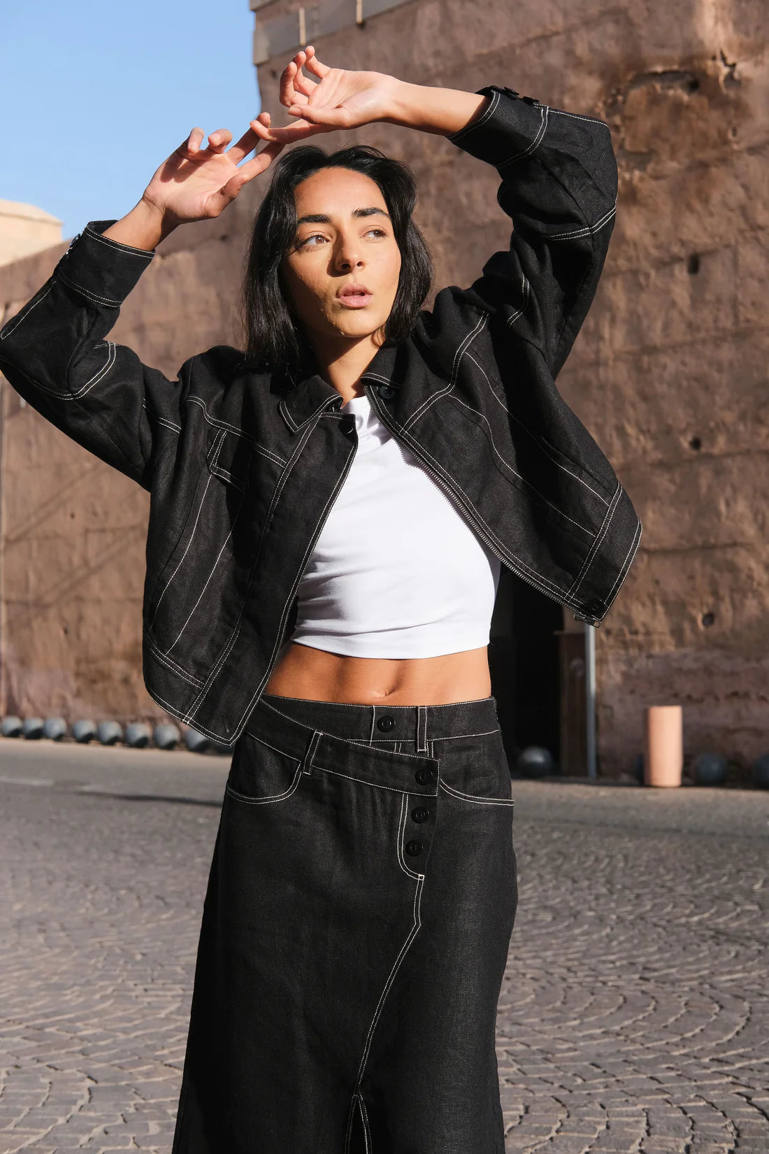 Jax Linen Skirt Black - Gateway Gifts