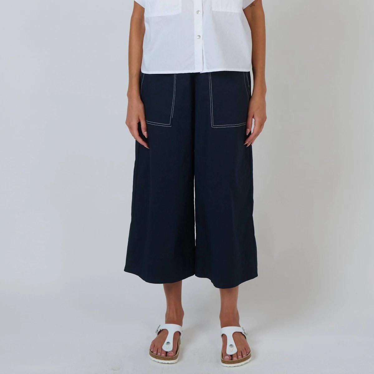 Tia Poplin Pant Navy - Gateway Gifts