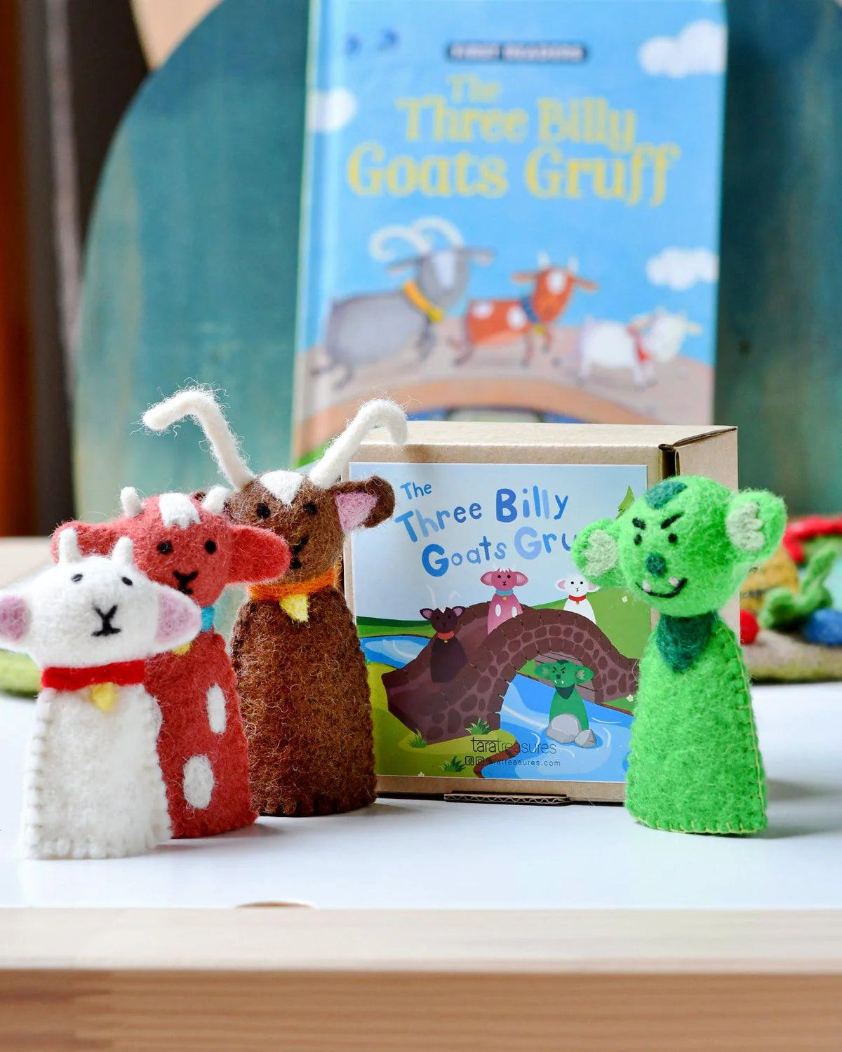 Three Billy Goats Gruff Finger Puppets