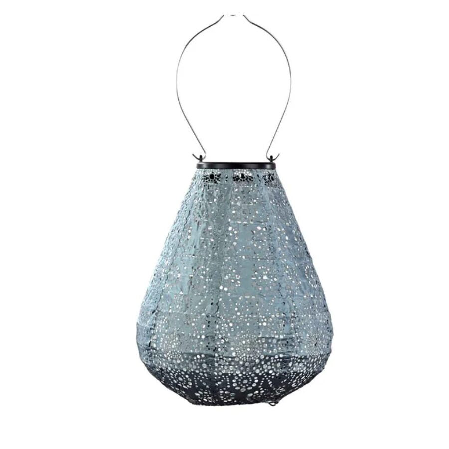 Lumiz Solar Lantern - Tulip - 20cm - Grey/Blue