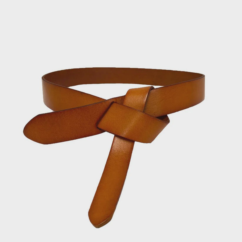 Tan Rockdale Leather Knot Belt