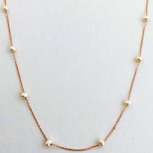 Multi Pearl Necklace Rose Gold
