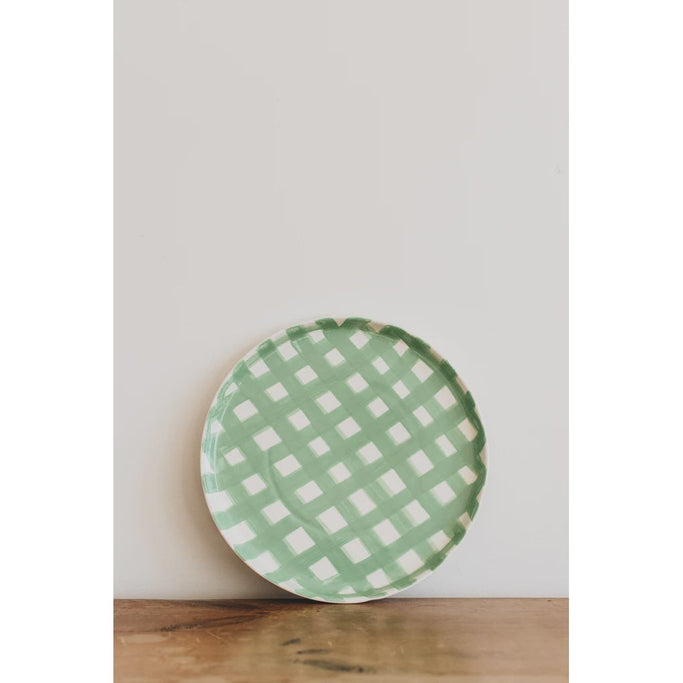 Mint Green Gingham Platter