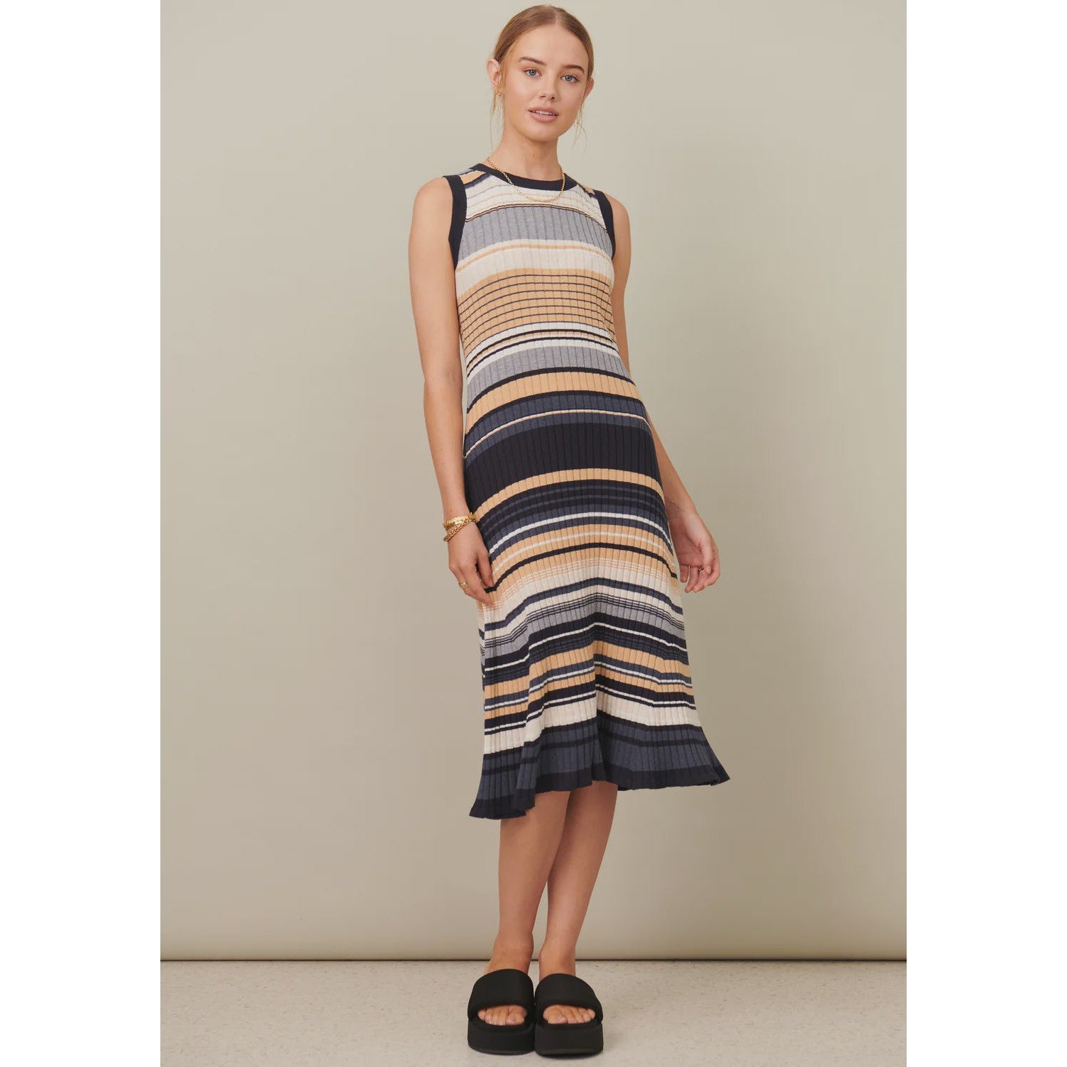 Chloe Knit Dress - Cool Stripe