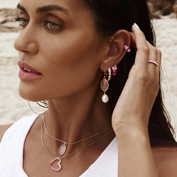 Pink Ombre Mindi Hoops