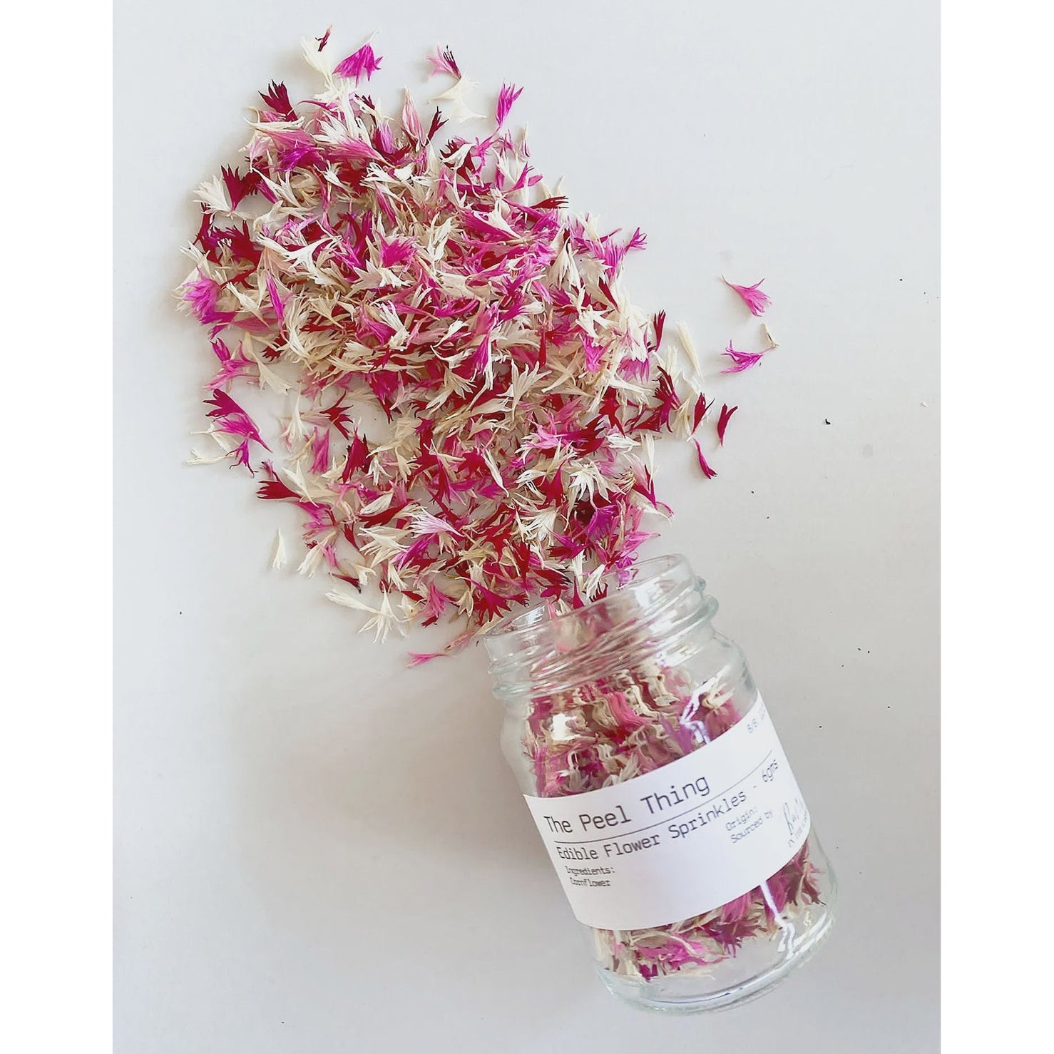 Edible Flower Sprinkles - Cornflowers Pink and White