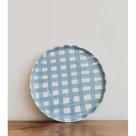 Navy Gingham Platter